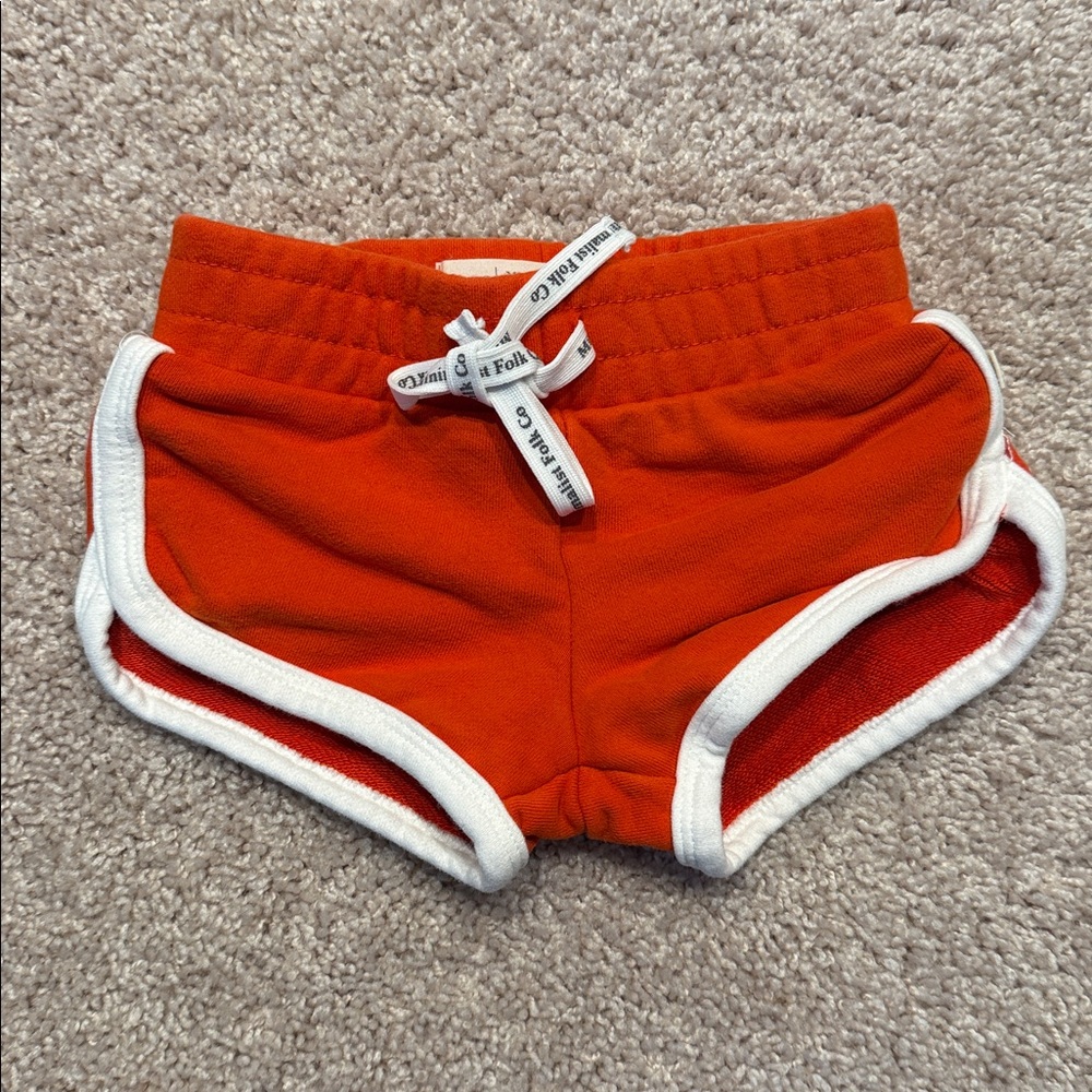 Minimalist Folk Co Blue Kids Track Shorts with White Trim
